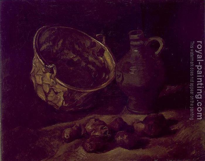 Vincent Van Gogh : Still Life with Copper Kettle, Jar and Potatoes